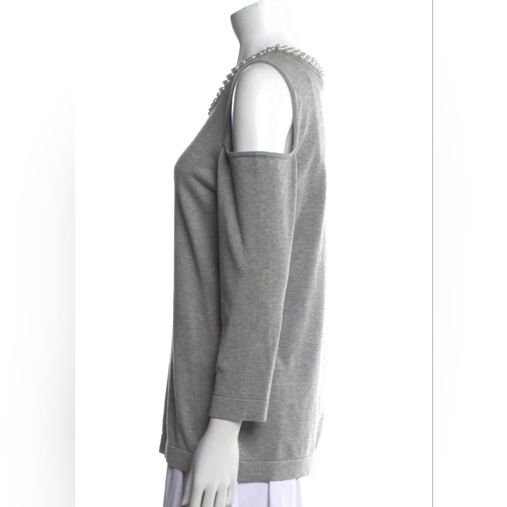 Flash Sale Karl Lagerfeld Scoop Neck Cold Shouldwer Sweater Size: M - Picture 3 of 5